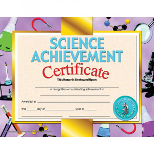 H-VA671 - Science Achievement 30/Pk 8.5 X 11 Certificate Inkjet Laser in Science