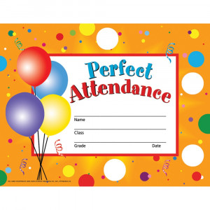H-VA801 - Perfect Attendance 30/Set in Certificates