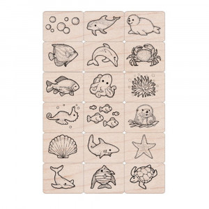 Ink 'n' Stamp Sea Life Stamps, Set of 18 - HOALL389 | Hero Arts | Stamps & Stamp Pads