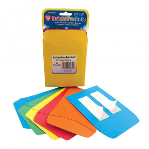 Self Adhesive Library Pockets, 3.5" x 4.875", 6 Each of 5 Colors, Pack of 30 - HYG15732 | Hygloss Products Inc. | Library Cards