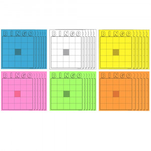 HYG87125 - Blank Bingo Cards Assorted Colors in Bingo