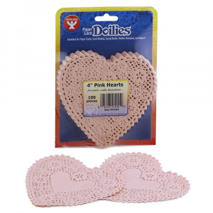 HYG91045 - Doilies 4 Pink Hearts in Doilies