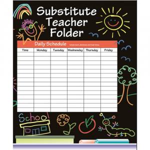 IF-468 - Substitute Folder Elem Kid-Drawn 9 X 11 W/ Pocket in Substitute Teachers