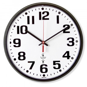 ILC67300300 - 12.75In Black Atomic Clock Bold Num Radio Control Movement in Clocks