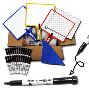 Customizable Handheld Whiteboards with Clear Dry Erase Sleeves & Markers, Class Set of 24 - KLS5439 | Kleenslate Concepts Llc. | Dry Erase Boards