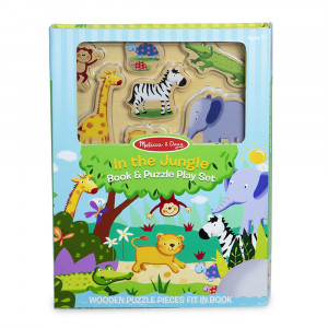 Book & Puzzle Play Set: In the Jungle - LCI31590 | Melissa & Doug | Wooden Puzzles