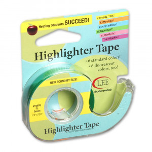 LEE19976 - Removable Highlighter Tape Fluorscent Green in Tape & Tape Dispensers