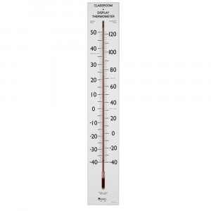 LER0399 - Giant Classroom Thermometer 30T Dual-Scale Wooden Frame in Weather
