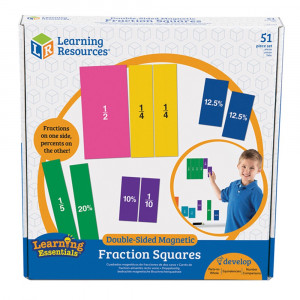 LER1617 - Double Sided Magnetic Fraction Squares in Fractions & Decimals