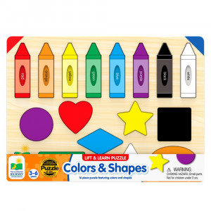 Lift & Learn Colors & Shapes - LJI501825 | University Games | Wooden Puzzles