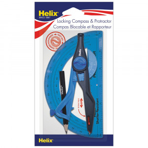Plastic Locking Compass & Protractor 2 Piece Set - MAP18803 | Maped Helix Usa | Drawing Instruments