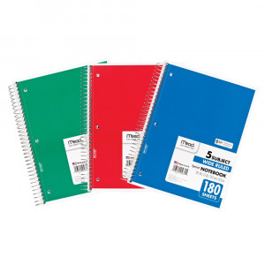 MEA05680 - Notebook Spiral 5 Subject 180 Ct 10 1/2 X 8 in Note Books & Pads