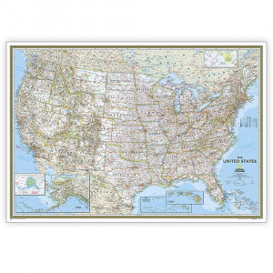 United States Classic Map, Enlarged and Laminated, 69.25 x 48" - NGMRE00602987 | National Geographic Maps | Maps & Map Skills"