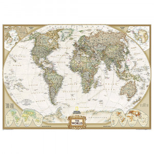World Executive Map, Mural, 110 x 76.5" - NGMRE00620092 | National Geographic Maps | Maps & Map Skills"