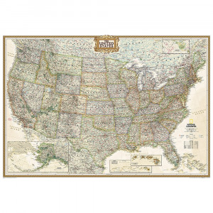 United States Executive Map, Enlarged and Laminated, 69.25 x 48" - NGMRE00620117 | National Geographic Maps | Maps & Map Skills"
