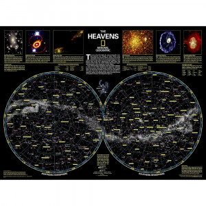The Heavens Map, Laminated, 30.5 x 22.75" - NGMRE00620136 | National Geographic Maps | Maps & Map Skills"