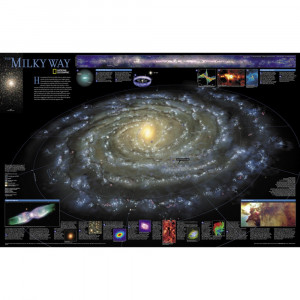 The Milky Way Map, Laminated, 31.25 x 20.25" - NGMRE00620140 | National Geographic Maps | Maps & Map Skills"