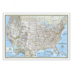 United States Classic Map, Laminated, 43.5 x 30.5" - NGMRE00620411 | National Geographic Maps | Maps & Map Skills"
