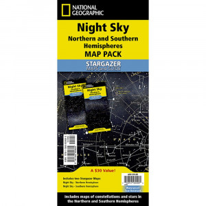 Night Sky, Stargazer folded Map Pack Bundle, Folded: 4.25 x 9.25" ; Flat: 25.25" x 18.5" - NGMRE01021310B | National Geographic Maps | Maps & Map Skills"