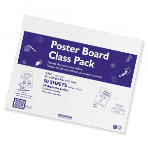 Poster Board Class Pack, 10 Assorted Colors, 22" x 28", 50 Sheets - PAC0076347 | Dixon Ticonderoga Co - Pacon | Poster Board