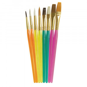 Acrylic Paint Brush Assortment, Assorted Colors & Sizes, 8 Brushes - PACAC5133 | Dixon Ticonderoga Co - Pacon | Paint Brushes