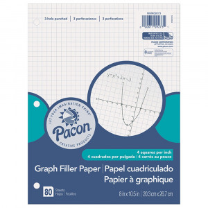 PACMMK09273 - Graph Paper 1/4In Grid Ruling in Loose Leaf Paper