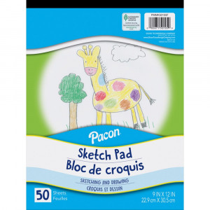 Sketch Pad, White, 9" x 12", 50 Sheets - PACMMK50105F | Dixon Ticonderoga Co - Pacon | Drawing Paper