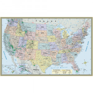 QS-9781423220817 - Us Map Laminated Poster 50 X 32 in Maps & Map Skills