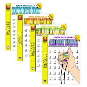 REM505 - Timed Math Drills 4-Set Books in Activity Books