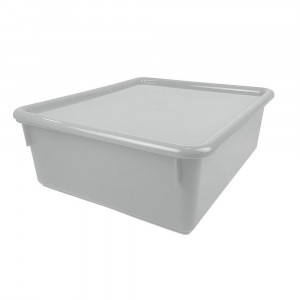 Double Stowaway Tray with Lid, White - ROM13001 | Romanoff Products | Storage Containers