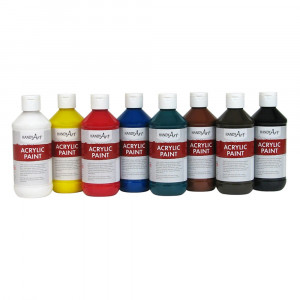 Acrylic Paint, 8oz, Primary 8-Color Set - RPC881020 | Rock Paint / Handy Art | Paint