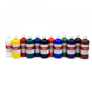 Acrylic Paint - Pint Primary Set of 12 - RPC881030 | Rock Paint Distributing Corp | Paint