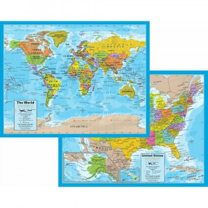 World/USA Laminated Notebook Maps, 32 Count - RWPNB03 | Waypoint Geographic | Maps & Map Skills