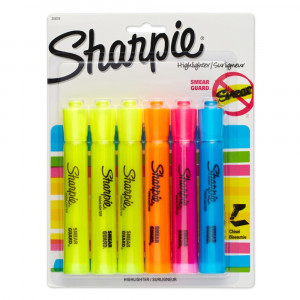 SAN25876PP - Sharpie Tank 6 Count Asst Carded in Highlighters