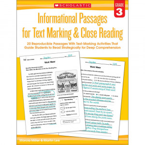 SC-579379 - Gr 3 Informational Passages For Text Marking & Close Reading in Comprehension