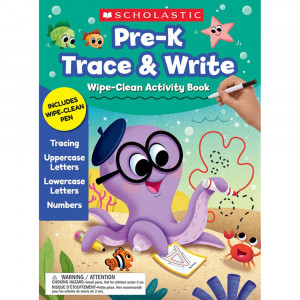 Pre-K Trace & Write Wipe-Clean Activity Book - SC-700148 | Scholastic Teaching Resources | Art Activity Books
