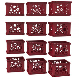Mini Crate, Red, 12-Pack - STX61593U12S | Storex Industries | Desk Accessories