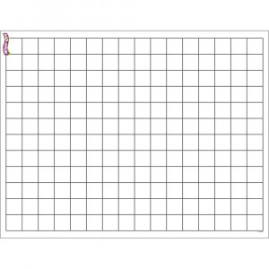 T-27305 - Graphing Grid Small Squares Wipe Off Chart 17X22 in Dry Erase Sheets