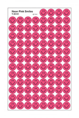 T-46141 - Neon Pink Smiles Superspots in Stickers