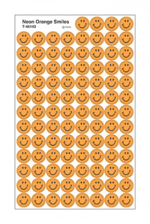 T-46143 - Neon Orange Smiles Superspots in Stickers
