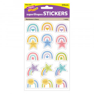 Rainbows & Stars Large superShapes Stickers, 120 Count - T-46362 | Trend Enterprises Inc. | Stickers