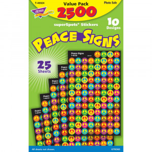 T-46924 - Peace Signs Superspots Stickers Value Pack in Stickers