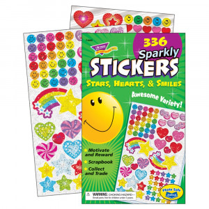 T-5005 - Sticker Pad Sparkly Stars Hearts & Smiles in Stickers