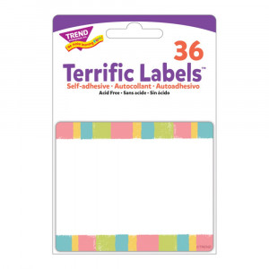 Cheerful Stripes Terrific Labels, 36 Count - T-68130 | Trend Enterprises Inc. | Name Tags
