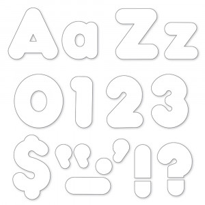 T-79905 - White 4In Casual Uppercase Lowercase Combo Pack in Letters