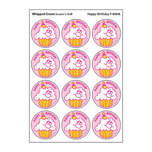 Happy Birthday/Whipped Cream Scented Stickers, Pack of 24t - T-83610 | Trend Enterprises Inc. | Stickers