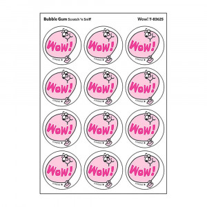 Wow!/Bubble Gum Scented Stickers, Pack of 24 - T-83625 | Trend Enterprises Inc. | Stickers