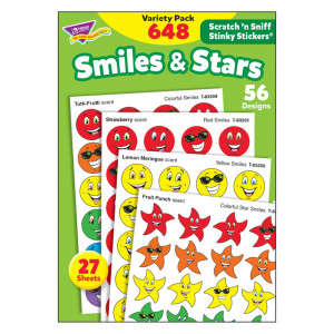 T-83905 - Stinky Stickers Smiles Stars 648/Pk Jumbo Acid-Free Variety Pk in Stickers