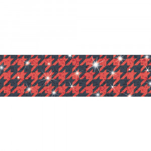 T-85437 - Houndstooth Red Bolder Borders Sparkle Plus in Border/trimmer