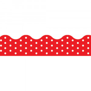 T-92663 - Polka Dots Red Terrific Trimmers in Border/trimmer